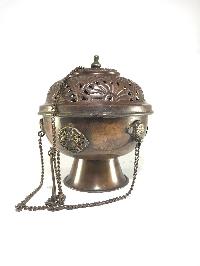 Tibetan Copper Incense Burner, [antique Finishing], [hanging & Swinging]