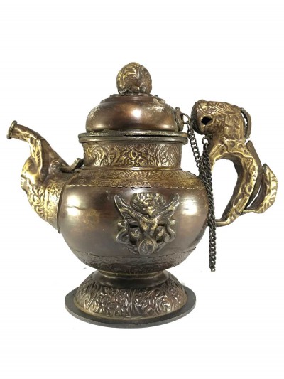 Tibetan Tea And Water Offering Vessel Water Pot, [antique Finishing]