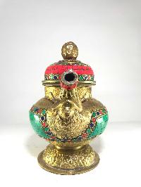 Tibetan Bhumpa- Bhumba Water Pot, With [stone Setting]