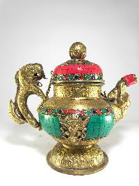 Tibetan Bhumpa- Bhumba Water Pot, With [stone Setting]