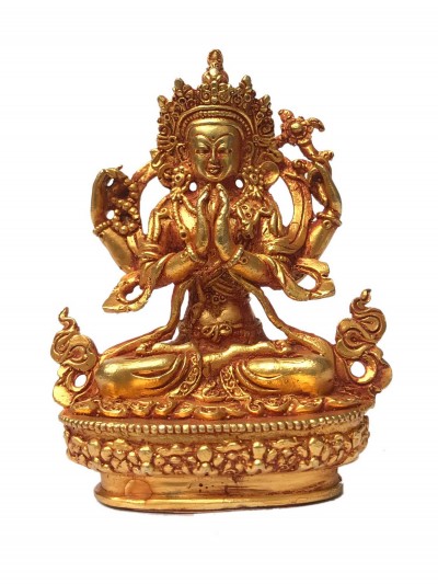 Statue Of Avalokitesvara Chenrezig, [full Gold Plated]