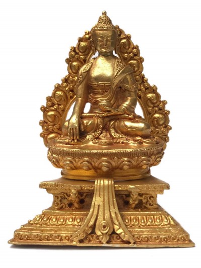 Statue Of Shakyamuni Buddha, On Throne [full Gold Plated]