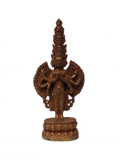 Statue Of Sahasrabhuja Avalokitesvara, [full Gold Plated]