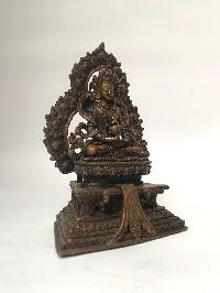 Tibetan Statue Of Amitayus, Aparimita, On Throne [chocolate Oxidized], Chepame