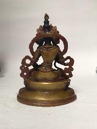 Tibetan Statue Of Vajrasattva, On Double Lotus Base [chocolate Oxidized]