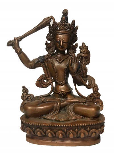 Tibetan Statue Of Manjushri, [chocolate Oxidized]