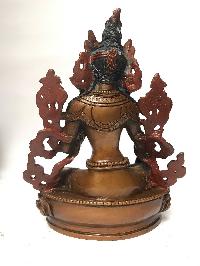 Tibetan Statue Of Green Tara, [chocolate Oxidized]