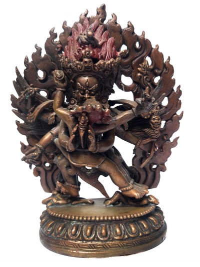 Tibetan Statue Of Vajrakilaya - Dorje Phurba - Heruka, [chocolate Oxidized]