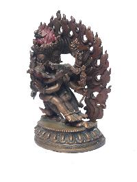 Tibetan Statue Of Vajrakilaya - Dorje Phurba - Heruka, [chocolate Oxidized]