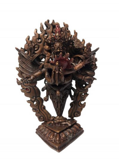 Tibetan Statue Of Vajrakilaya - Dorje Phurba - Heruka, [chocolate Oxidized]