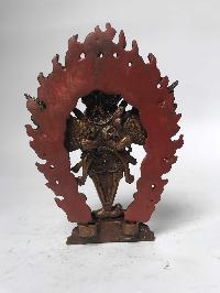 Tibetan Statue Of Vajrakilaya - Dorje Phurba - Heruka, [chocolate Oxidized]