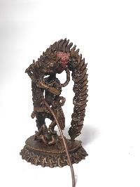 Tibetan Statue Of Simhamukha Yogini, Senge Dongma, [chocolate Oxidized]