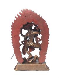 Tibetan Statue Of Simhamukha Yogini, Senge Dongma, [chocolate Oxidized]
