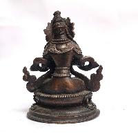 Tibetan Statue Ofvajradhara, Double Lotus Base, [silver Plated Oxidized]