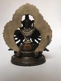 Tibetan Statue Of Chundi, [silver Plated Oxidized], [cundi, Chandi]