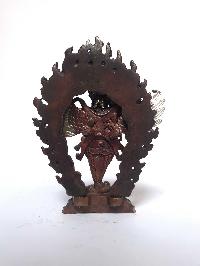 Tibetan Statue Of Vajrakilaya - Dorje Phurba - Heruka, [silver Plated Oxidized]