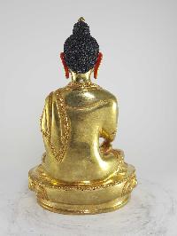 Tibetan Statue Of Shakyamuni Buddha, [full Gold Plated], [painted Face]