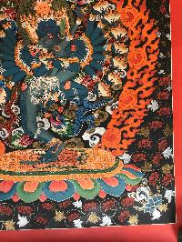 Tibetan Thangka Of Hevajra - Heruka With Consort, [shakti], Yab-yum In [newari Paubha], With [real Gold]