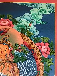 Tibetan Thangka Of Manjushri,traditional Color, [using Real Gold]