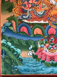 Tibetan Thangka Of Manjushri,traditional Color, [using Real Gold]