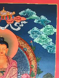 Tibetan Thangka Of Shakyamuni Buddha,traditional Color, [using Real Gold]