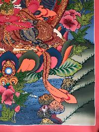 Tibetan Thangka Of Aparimita - Chepame,traditional Color, [using Real Gold]