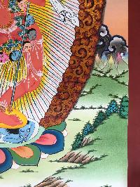 Tibetan Thangka Of Vajravarahi - Dorje Phagmo Yogini,traditional Color, [using Real Gold]