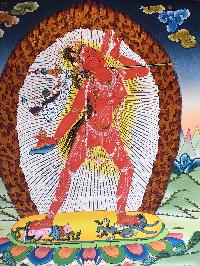 Tibetan Thangka Of Vajrayogini,traditional Color, [using Real Gold]