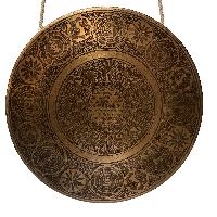 Handmade [gong], Bronze Chau Gong, Tam-tam Gong, Symphonic Gong With [sri Yantra] Etching