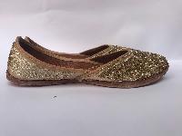 Nepali Handmade Curse Shoes, With Leather And Bead Design