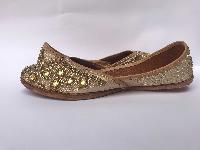 Nepali Handmade Curse Shoes, With Leather And Bead Design