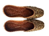 Nepali Handmade Curse Shoes, With Leather And Bead Design