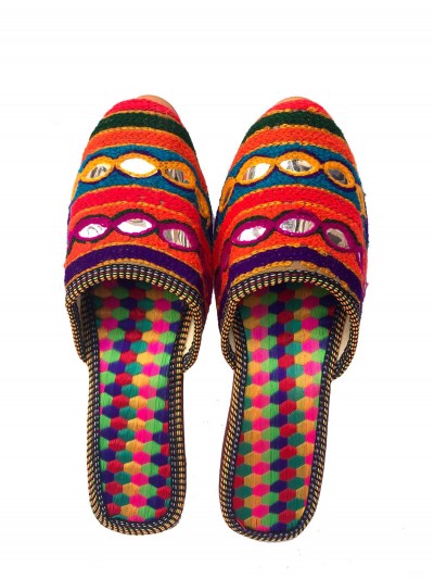 Nepali Handmade Sandals, With Heals And Bead Design