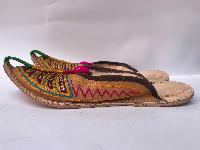 Nepali Handmade Aladdin Sandals, With Leather And Bead Design