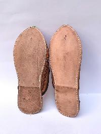 Nepali Handmade Aladdin Sandals, With Leather And Bead Design