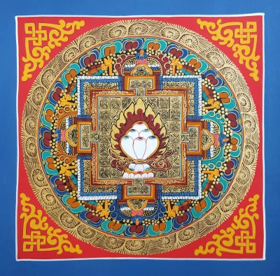 Tibetan Small Three Jewels- Triratna Student Square Mandala, [good Quality], [student Mandala]