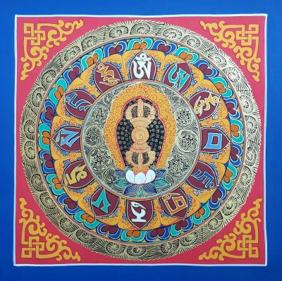 Tibetan Small Dorje - Vajra Student Square Mandala, [good Quality], [student Mandala]