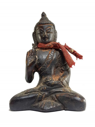 Tibetan Statue Of Amoghasiddhi - Blessing Buddha, [antique Finishing]