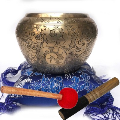 Gulpa Singing Bowl With Dragon [fine Carving], [select Accessories]
