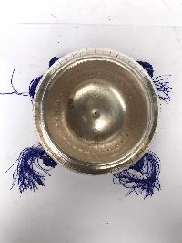 Gulpa Singing Bowl With Om Mani Padme Hum [fine Carving], [silver Plated], [select Accessories]