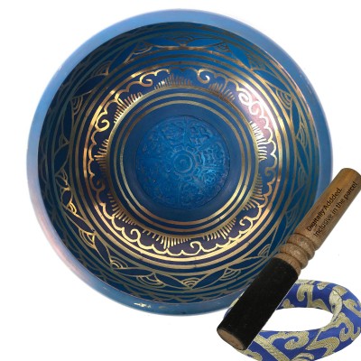 [third Eye Chakra], Singing Bowl With [ashta Manga Embossed] Ver 4, [select Accessories]