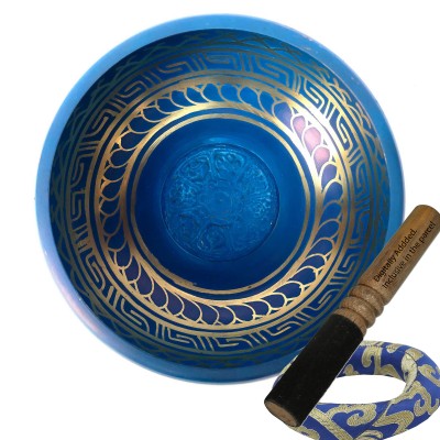 [third Eye Chakra], Singing Bowl With [ashta Manga Embossed] Ver 3, [select Accessories]