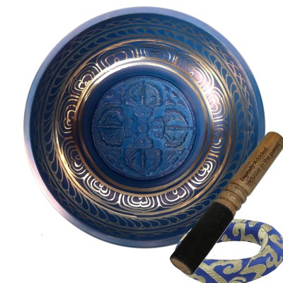 [third Eye Chakra], Singing Bowl With [double Dorje Embossed], [select Accessories]