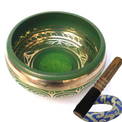 [heart Chakra], Singing Bowl With [ashtamangala], In[green], [select Accessories]