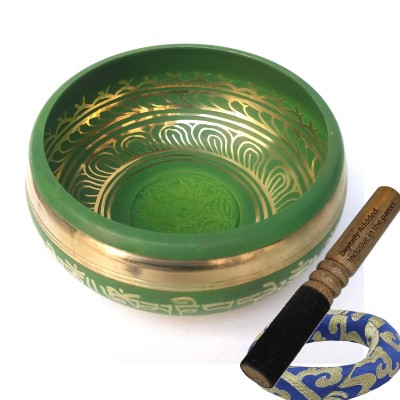 [heart Chakra], Singing Bowl With [ashtamangala], In[green], [select Accessories]