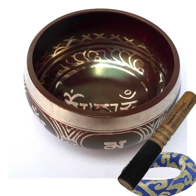 [bronze], Casting Singing Bowls,with Om Mani Padme Hum In [red], [select Accessories]