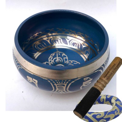 [bronze], Casting Singing Bowls,with Double Dorje In [blue], [select Accessories]