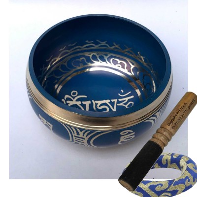 [bronze], Casting Singing Bowls, With Om Mani Padme Hum In [blue], [select Accessories]
