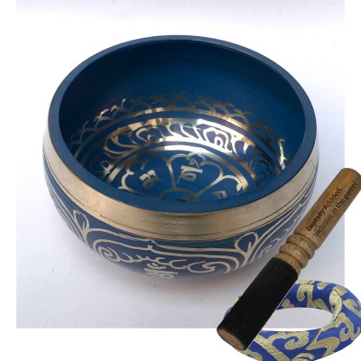 [bronze], Casting Singing Bowls, With Om Mani Padme Hum In [blue], [select Accessories]