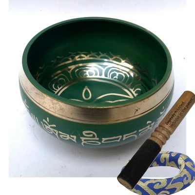 [bronze], Casting Singing Bowls, With Buddha Eye In [green], [select Accessories]